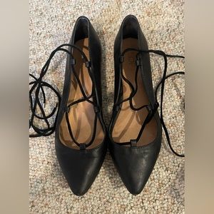Loft black strappy flats